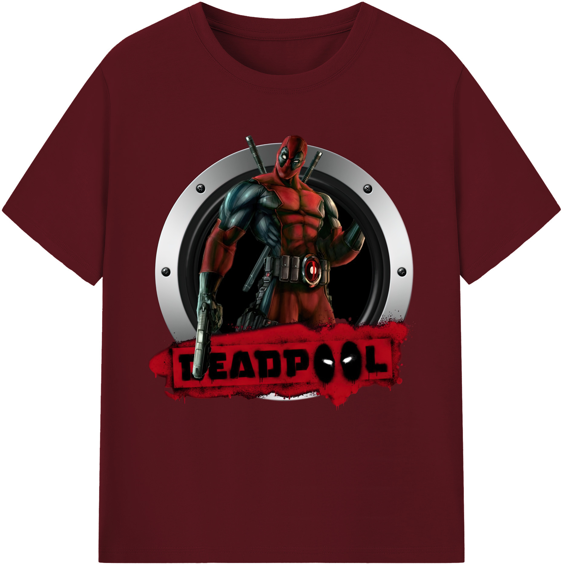 （画像用） Deadpool デッドプール 綿100％半袖Tシャツ（フロントプリント）